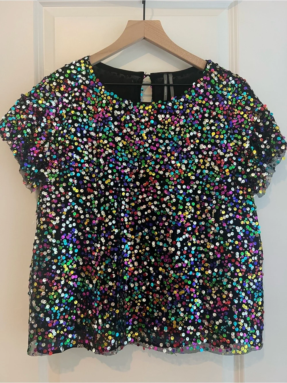 Anthropologie Brown Floral Tie-Front Blouse
